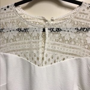 Adrianna Papell Laced Top Dress White Size 8